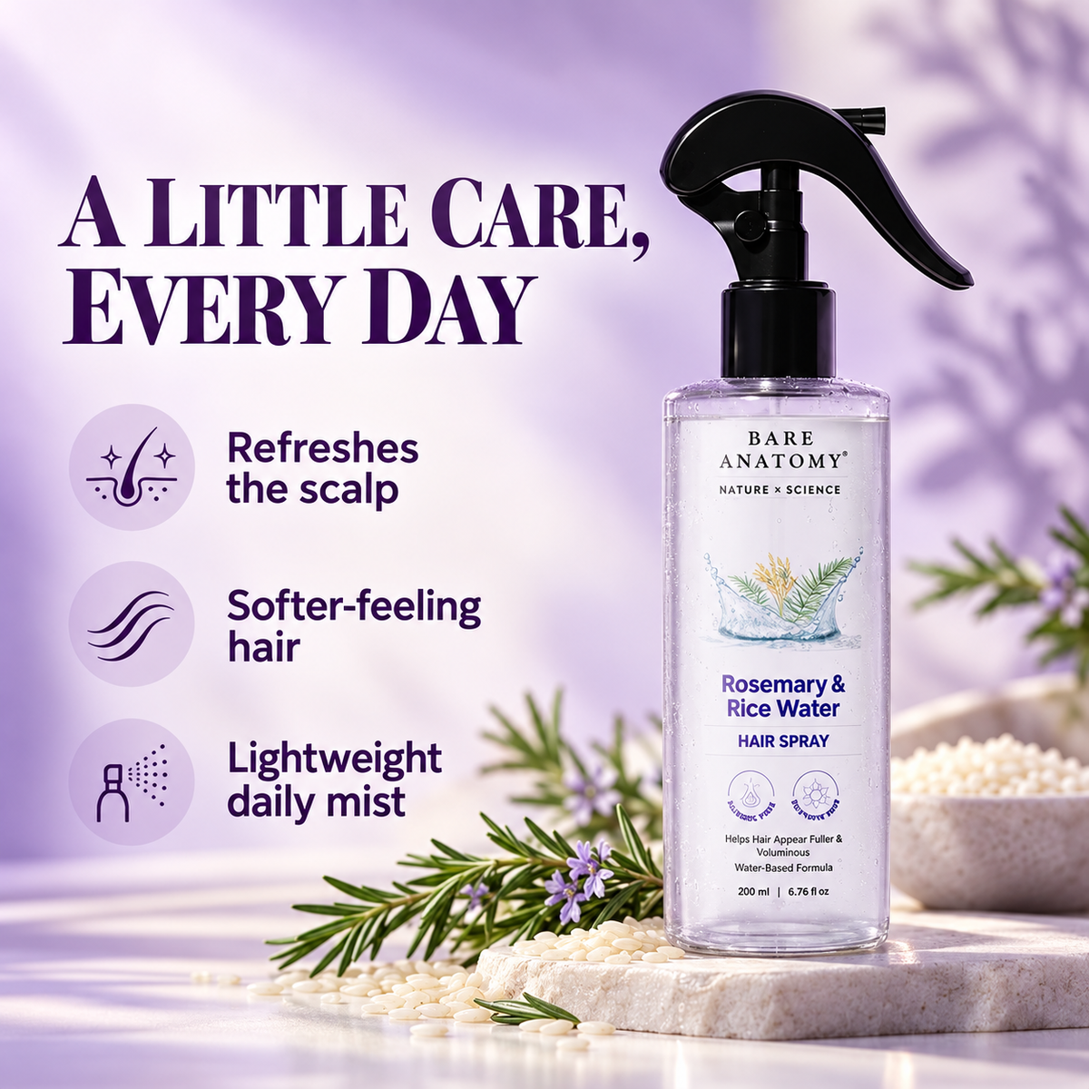 Bare Anatomy Rosemary & Rice Water Hair Spray
